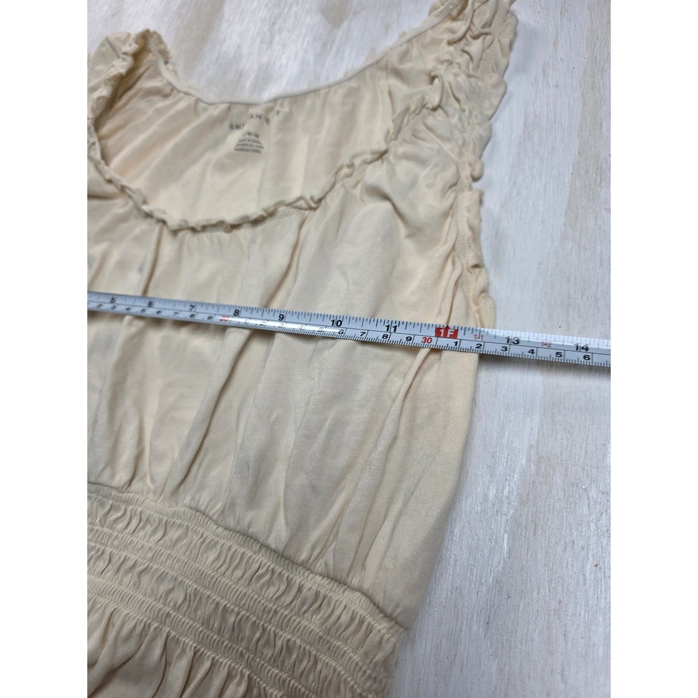 American Eagle Cream Smocked Peplum Tank Top Boho Cottagecore Fairy Medium - Picture 3 of 4